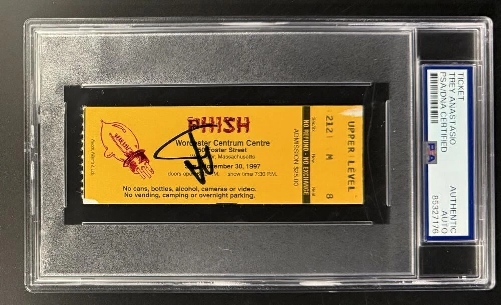 Trey Anastasio Phish Signed Autograph PSA/DNA COA Slab Boston '97 Pollock Ticket