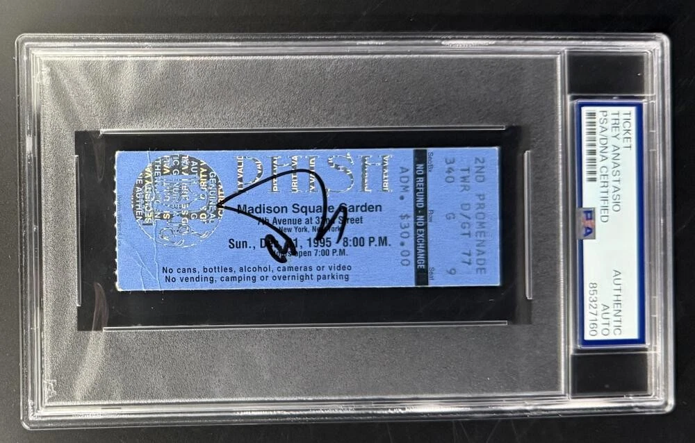 Trey Anastasio Signed Autograph PSA/DNA COA Slab MSG NYE 95 Pollock Ticket Phish