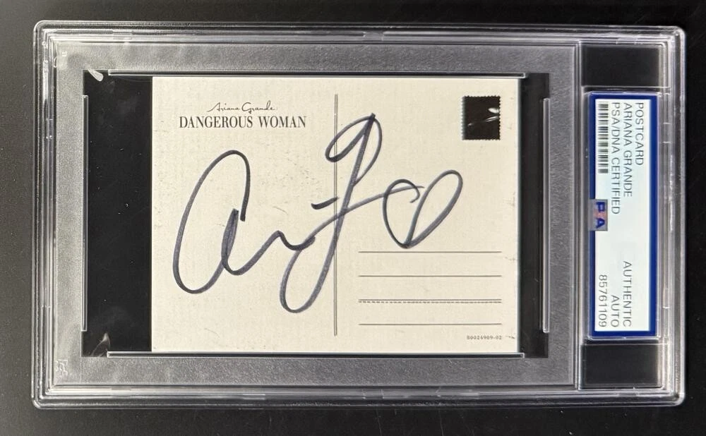 Ariana Grande Signed Autograph PSA/DNA COA Slabbed Dangerous Woman Postcard I