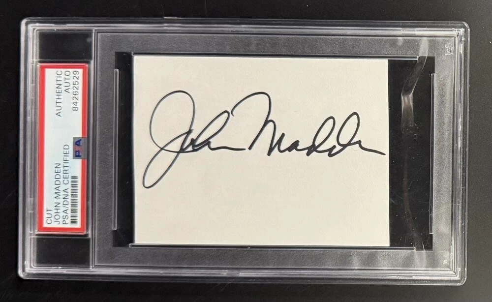 John Madden Signed Autograph PSA/DNA COA Slab Legendary NFL Football Coach Card