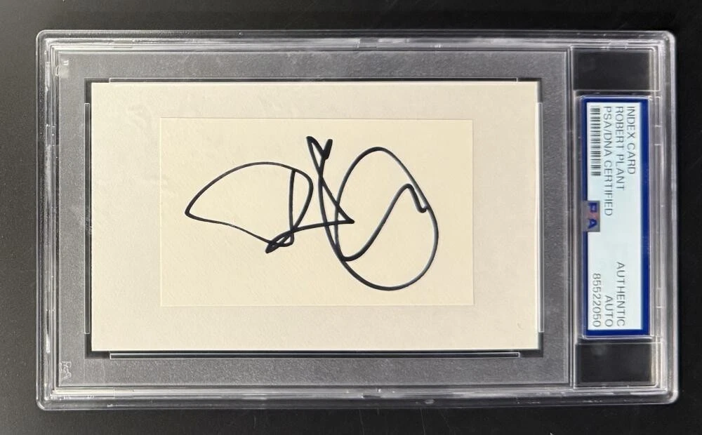 Robert Plant Signed Autograph PSA/DNA COA Slab Led Zeppelin Cut Signature Card