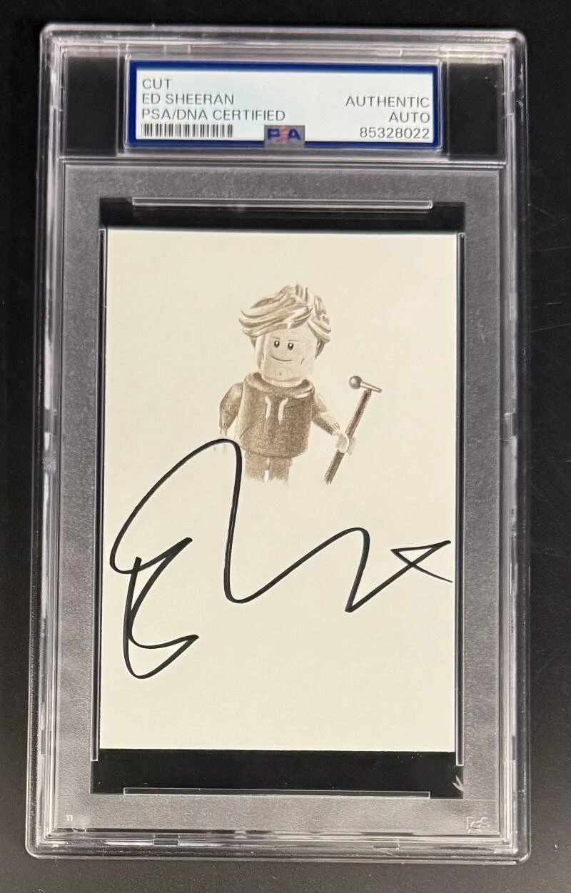 Ed Sheeran Signed Autograph PSA/DNA COA Slabbed Full Signature Cut Card B