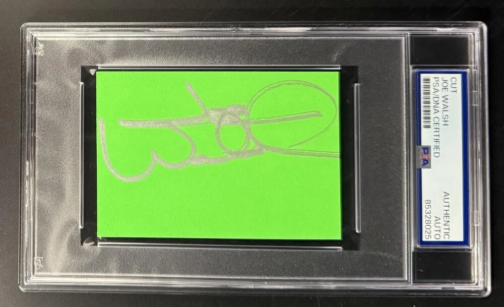 Joe Walsh Eagles Signed Autograph PSA/DNA COA Slabbed Full Signature Cut Card