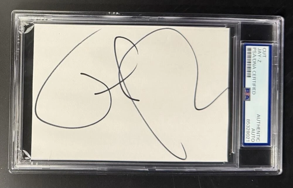 Jay-Z Extremely Rare Signed Autograph PSA/DNA COA Slabbed Signature Cut Card
