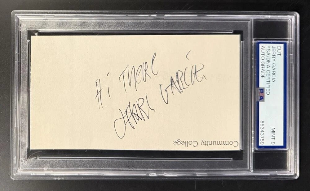 Jerry Garcia Grateful Dead Signed Autograph PSA/DNA Beautiful Slabbed Cut