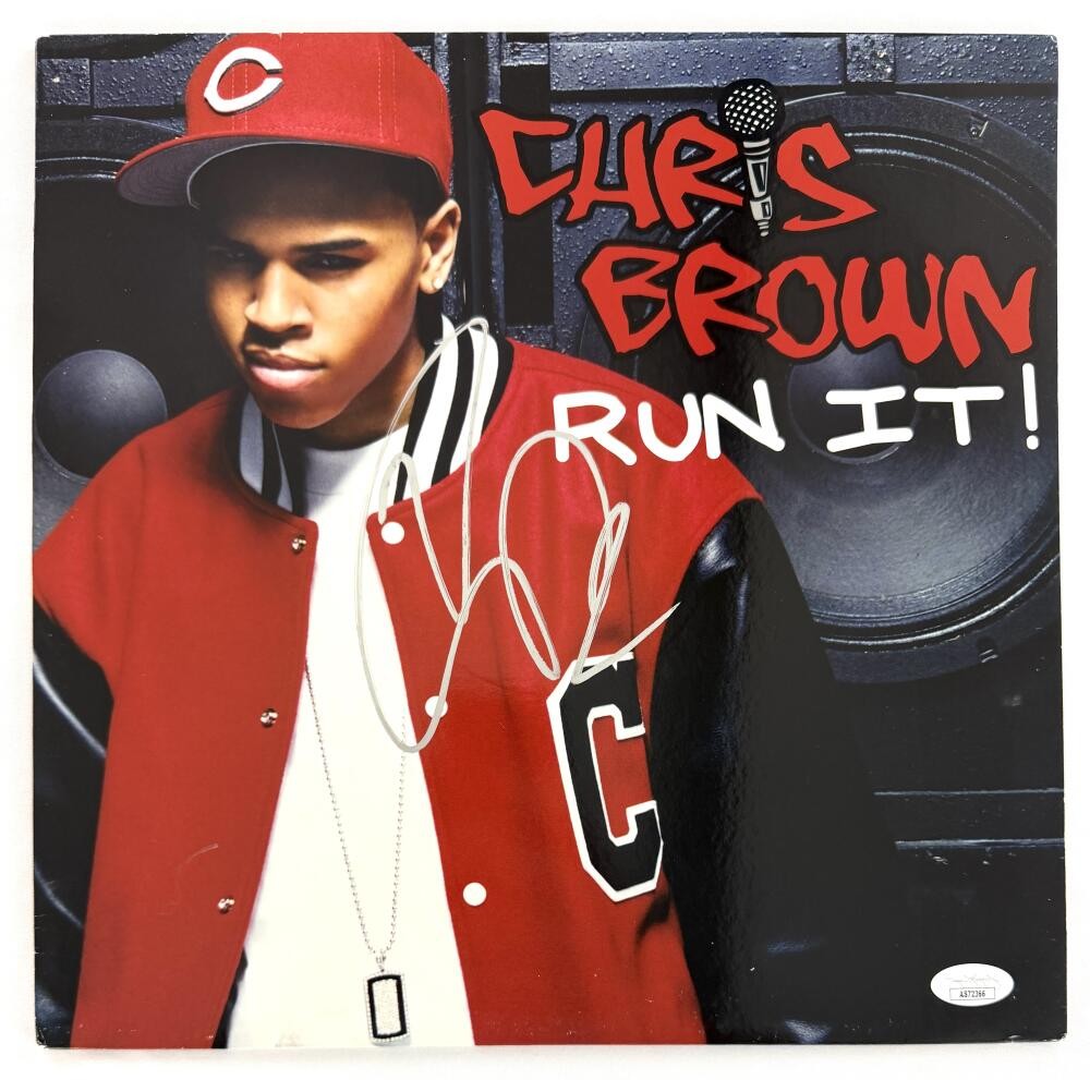 Chris Brown Signed Autograph Run It Album Vinyl Record LP w/ JSA COA