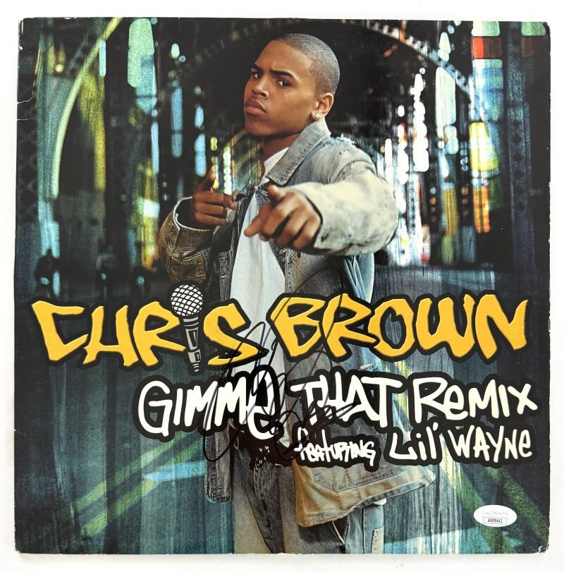Chris Brown Signed Autograph Gimme That Album Vinyl Record LP w/ JSA COA