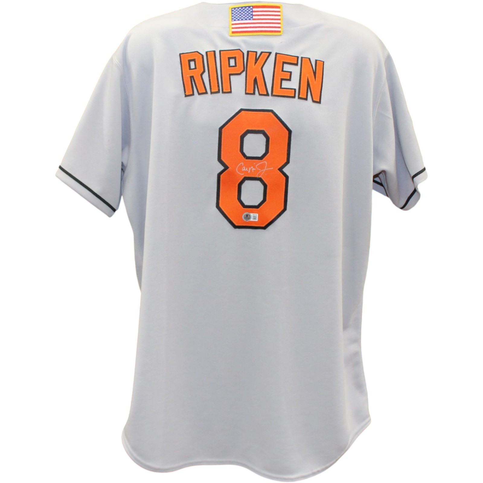 Cal Ripken Jr Signed Baltimore Orioles Grey Players Choice Jersey L BAS 56557
