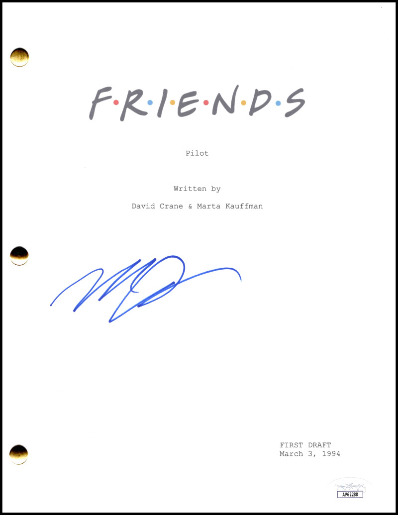 Matthew Perry Signed Autograph Friends Pilot Script - Chandler Bing w/ JSA COA