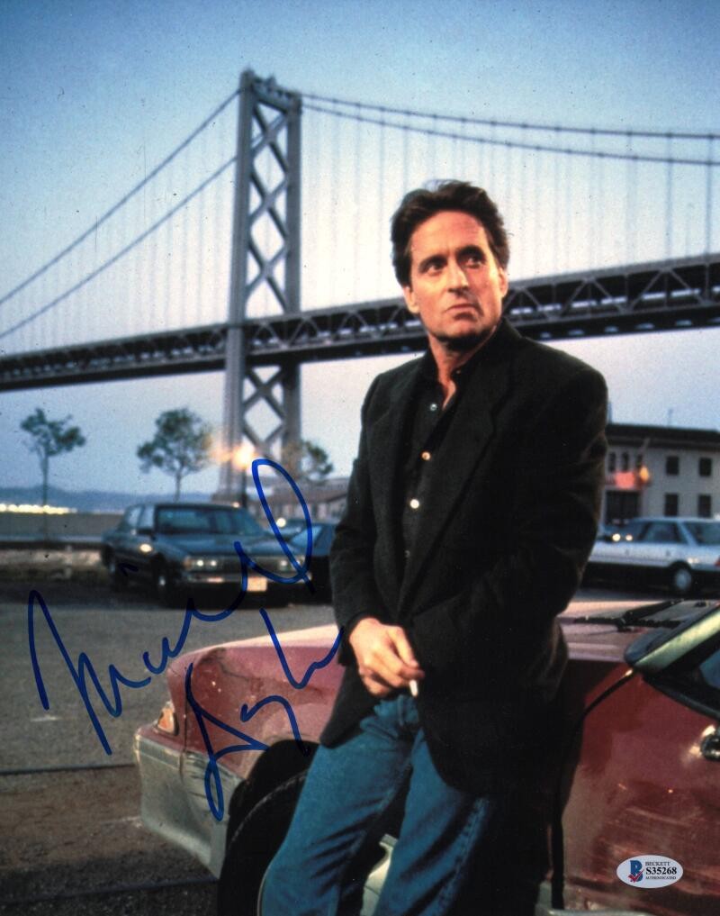 MICHAEL DOUGLAS SIGNED AUTOGRAPH 11×14 PHOTO – GORDON GEKKO WALL STREET BECKETT COLLECTIBLE MEMORABILIA