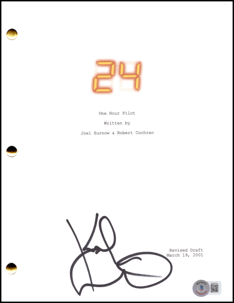 Kiefer Sutherland Signed Autograph 24 Pilot Script - Jack Bauer w/ Beckett COA