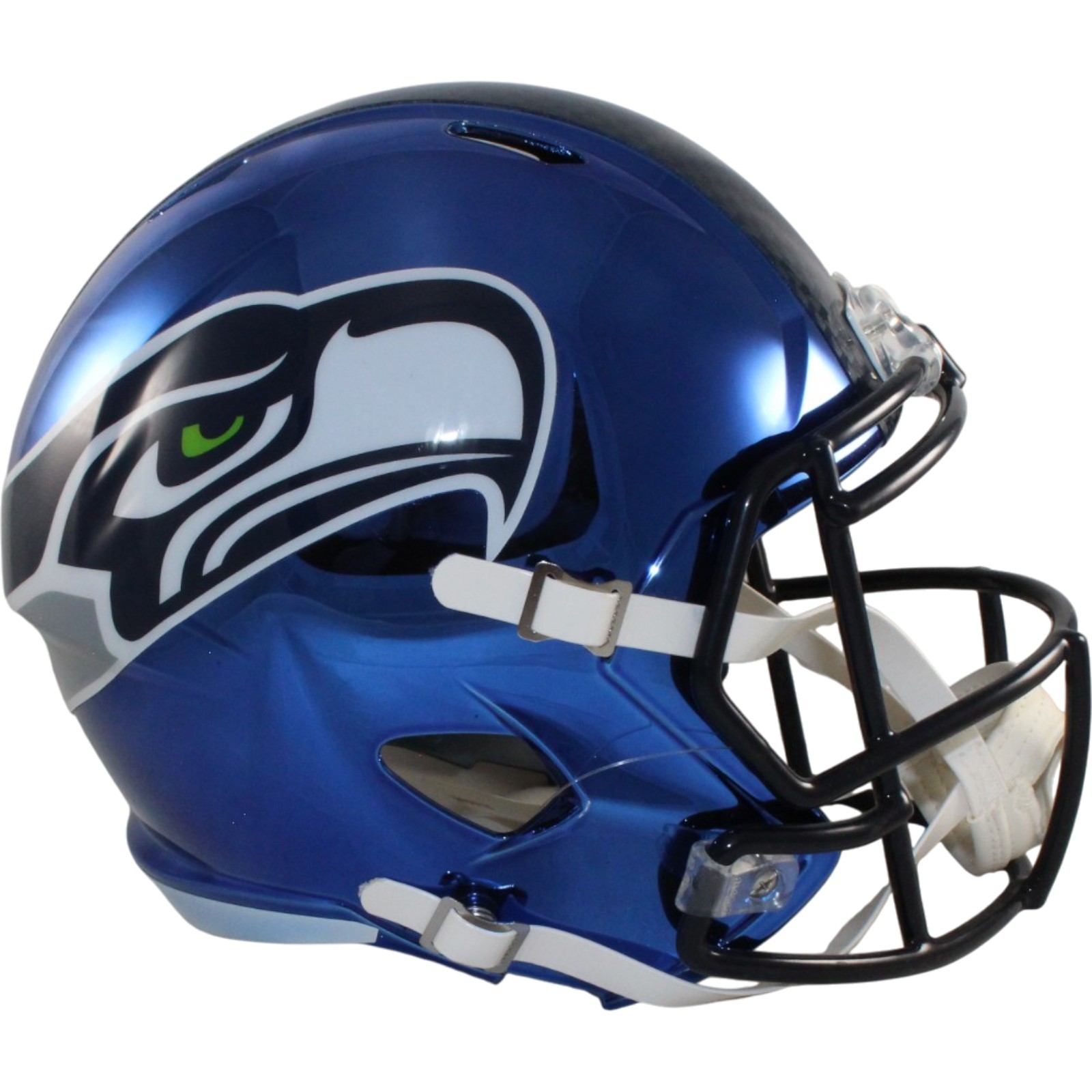 Seattle Seahawks Full Size Replica Chrome Helmet Riddell New In Box 39609