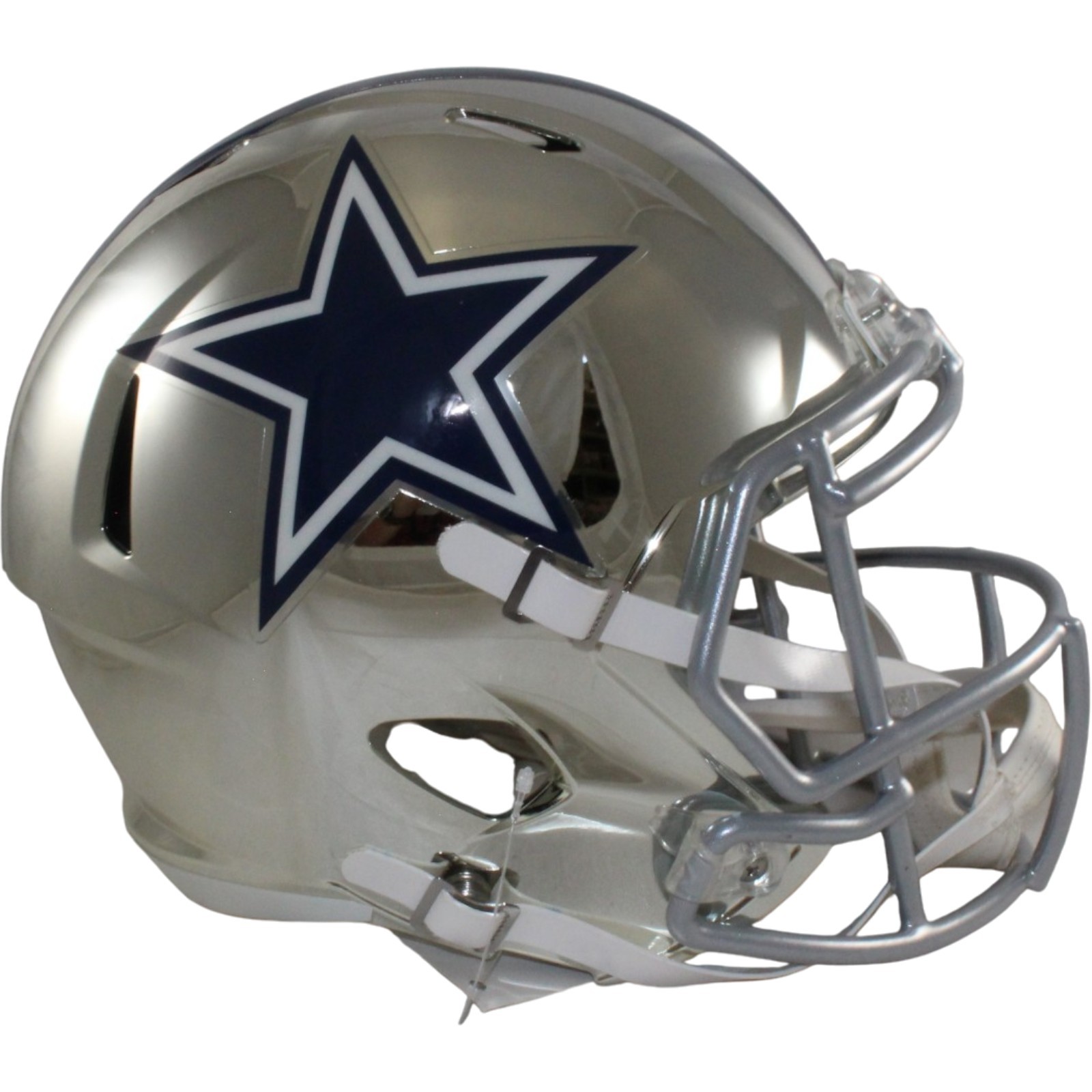 Dallas Cowboys Full Size Replica Chrome Helmet Riddell New In Box 18597