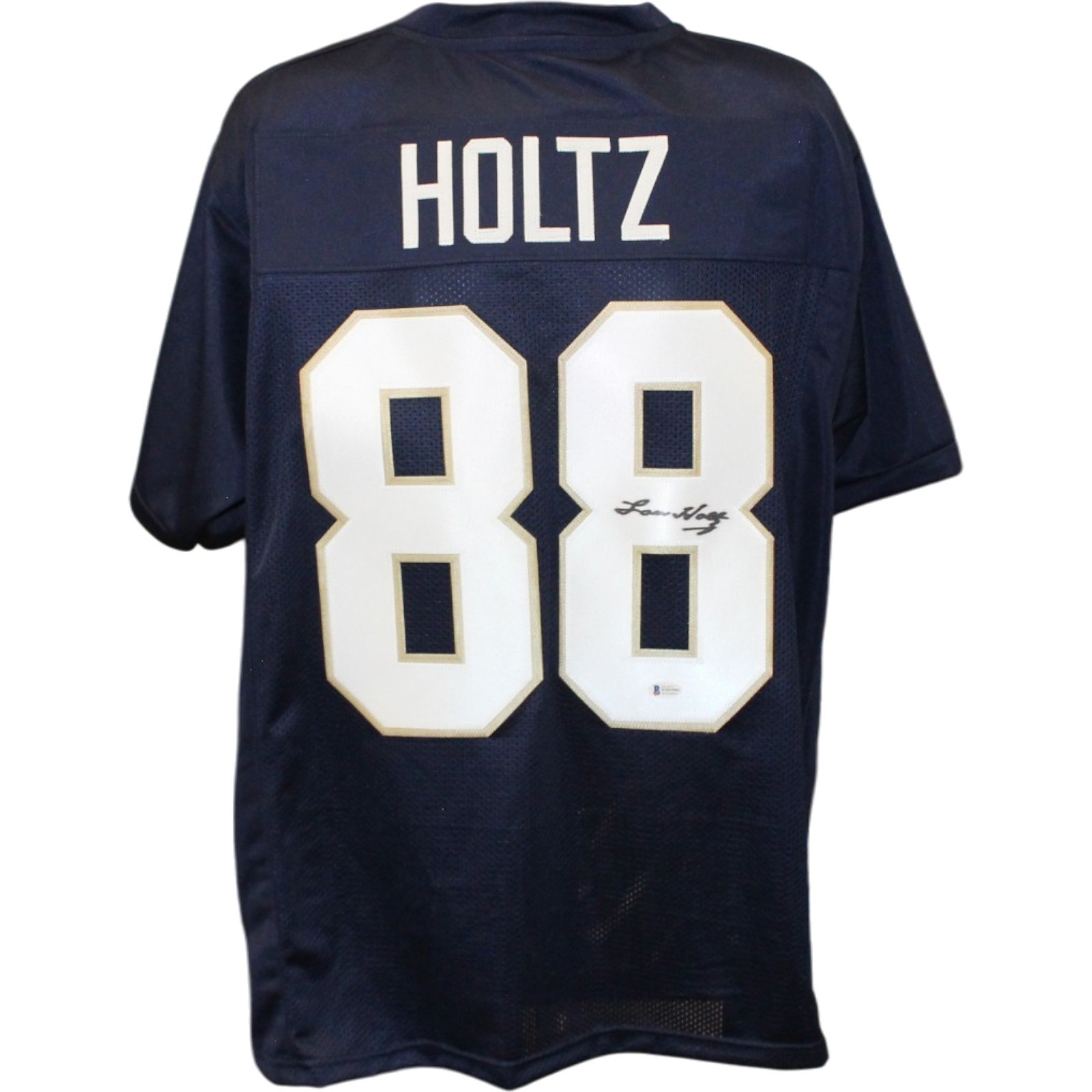 Lou Holtz Autographed/Signed College Style Size XL Blue Jersey Beckett 57167