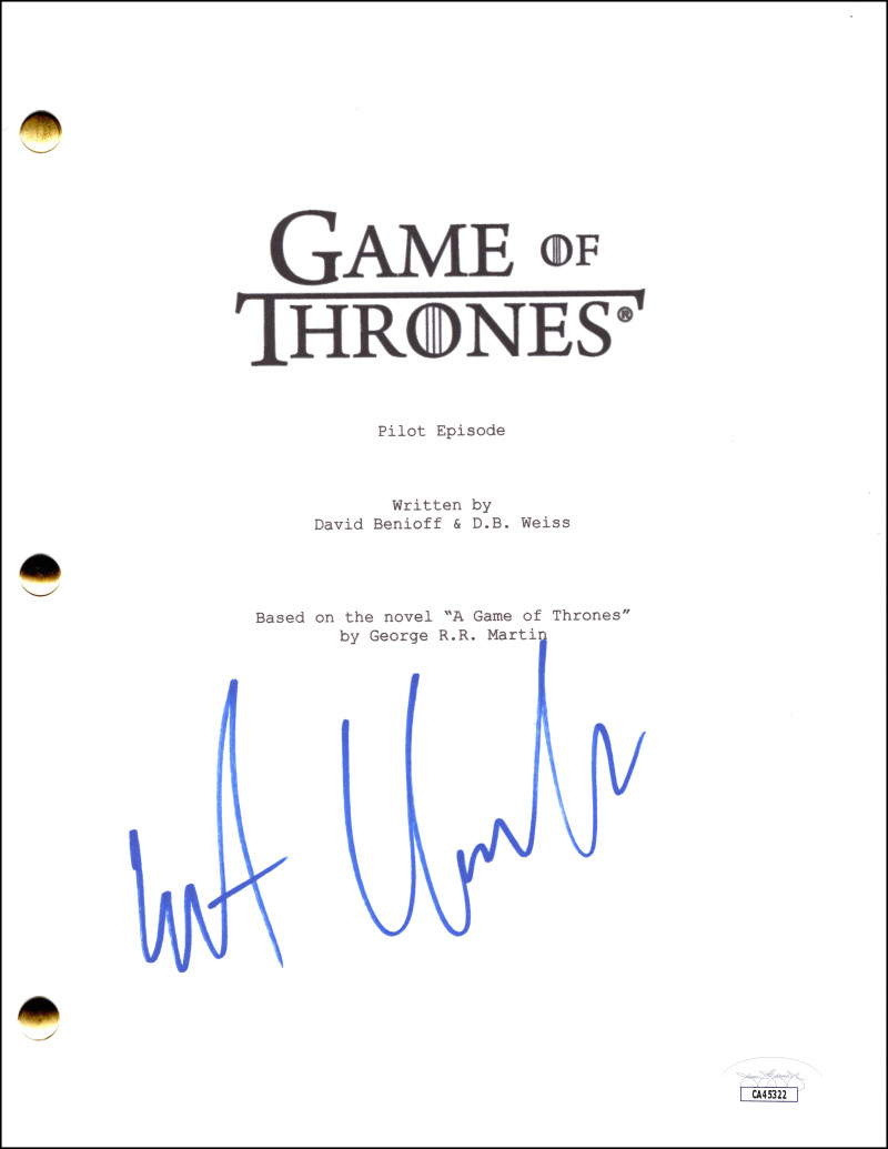 Kit Harrington Signed Autograph Game of Thrones Pilot Script - Jon Snow JSA COA