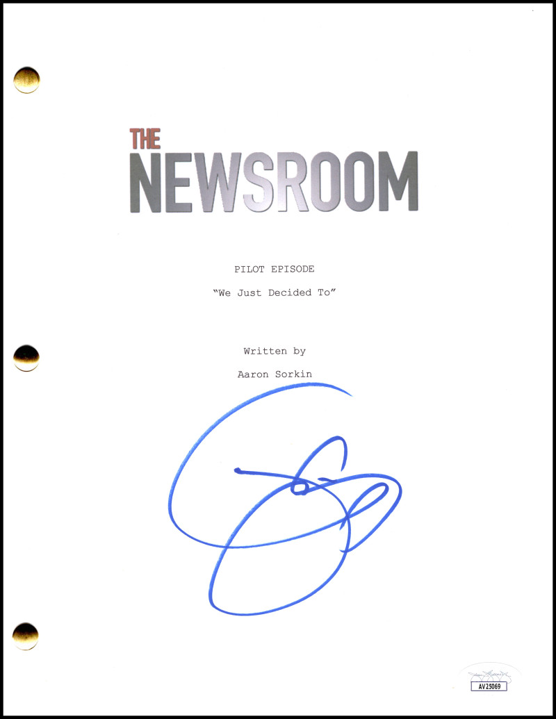 Jeff Daniels Signed Autograph The Newsroom Pilot Script - Will McAvoy w/ JSA COA