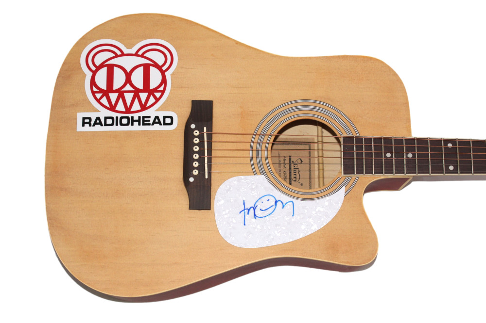 Thom Yorke Radiohead Signed Autograph Full Size Acoustic Guitar OK Computer JSA
