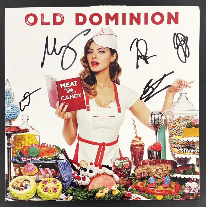 Old Dominion Full Band Signed Autograph Album Vinyl Record Meat & Candy JSA COA