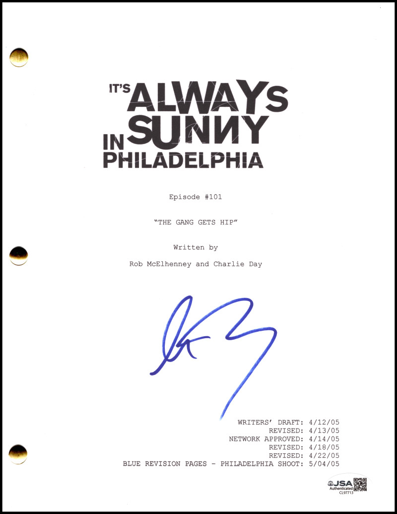 Charlie Day Signed Autograph Always Sunny in Philadelphia Pilot Script - JSA COA
