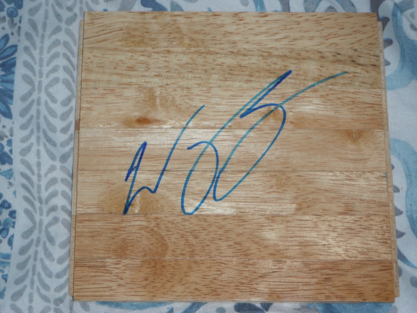 MIAMI HEAT KANSAS JAYHAWKS WAYNE SIMIEN SIGNED WOOD FLOOR TILE