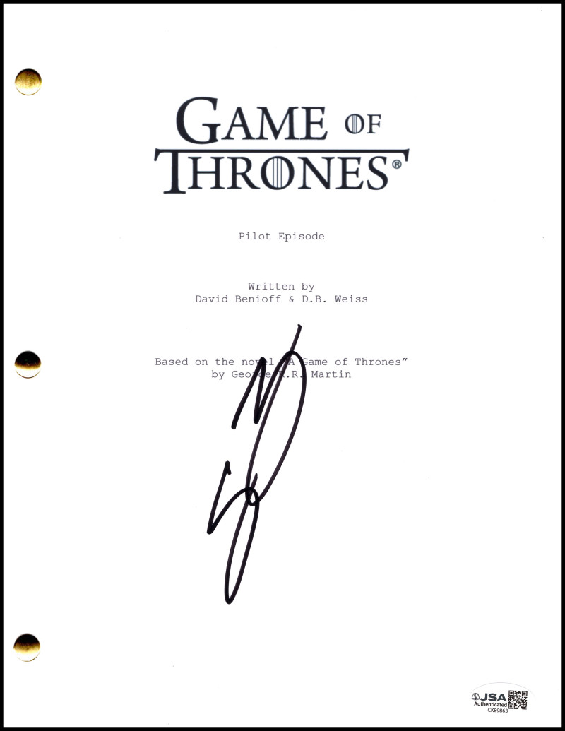 Sean Bean Signed Autograph Game of Thrones Script Screenplay - Ned Stark JSA COA