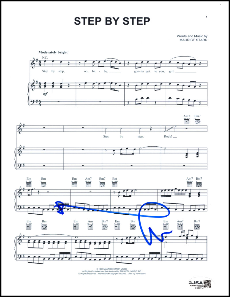 Donnie Wahlberg New Kids on the Block Signed Autograph Step by Step Sheet Music