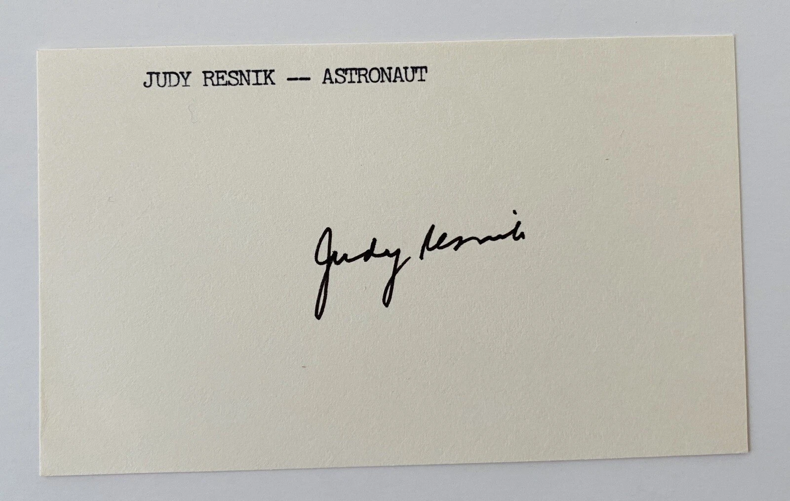Judy Resnik Signed Autographed 3x5 Card Full Zarelli LOA Challenger Judith