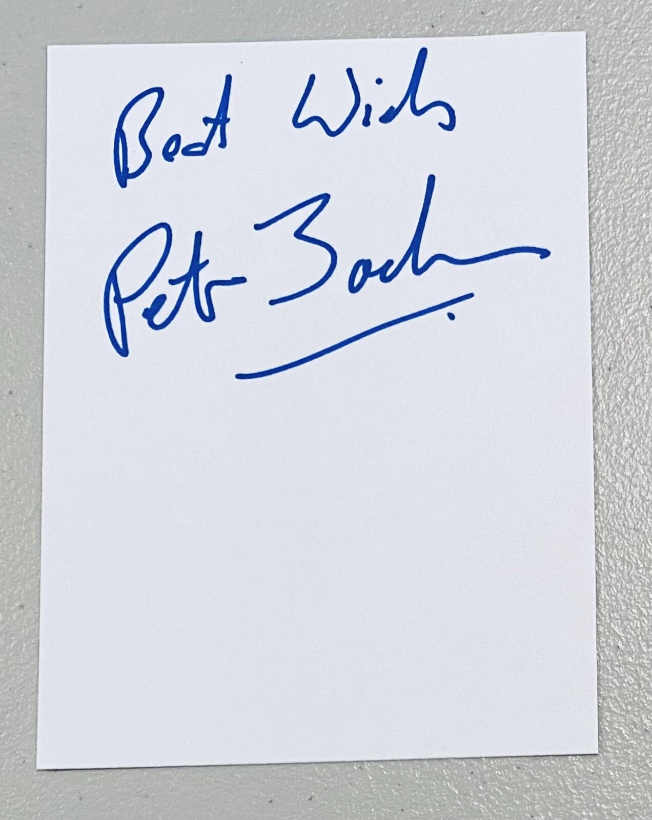 PETER JACKSON SIGNED AUTOGRAPHED 3.5 X 4.75 CARD BAS BECKETT LORD OF THE RINGS COLLECTIBLE MEMORABILIA