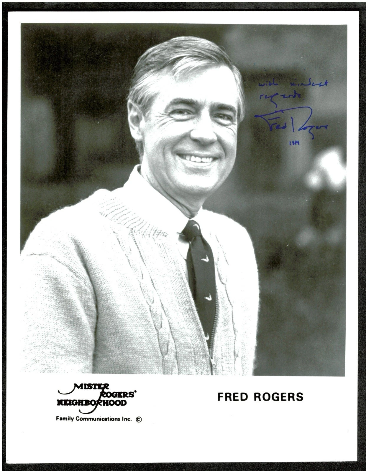 Mister Rogers Signed Autographed 8x10 Photo BAS Beckett Fred Mr Neighborhood 2