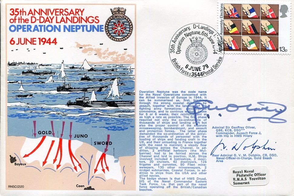 Admiral Geoffrey Oliver George Verner Motley Dolphin WWII War Signed Autograph