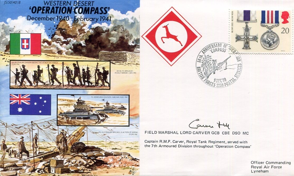 Field Marshal Lord Michael Carver Operation Compass WWII War Signed Autograph