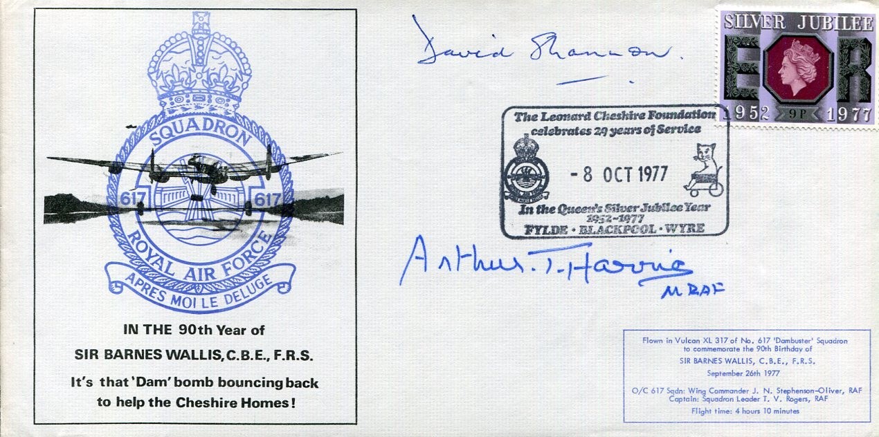 Dave Shannon Arthur Harris RAF Bomber Dambusters Raid WWII War Signed Autograph