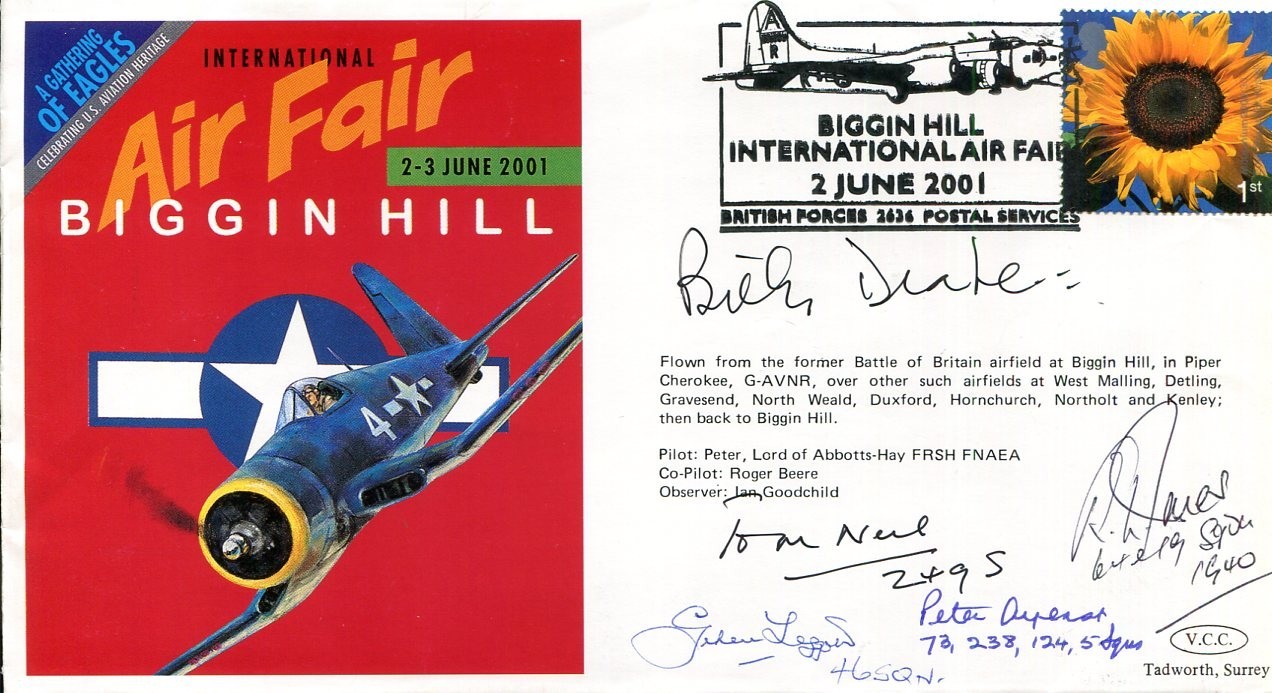 Billy Drake Tom Neil Peter Ayerst +2 RAF Ace Battle Of Britain Signed Autograph