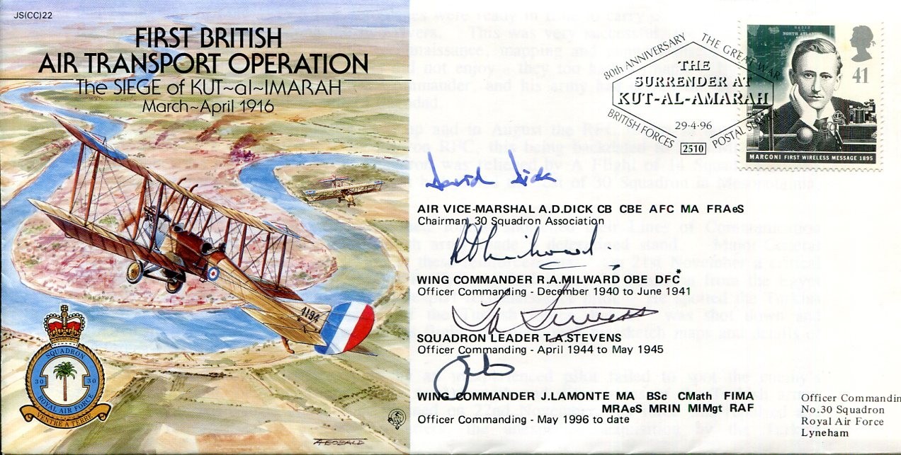A. D. Dick R. A. Milward T. A. Stevens J. Lamonte RAF WWII War Signed Autograph