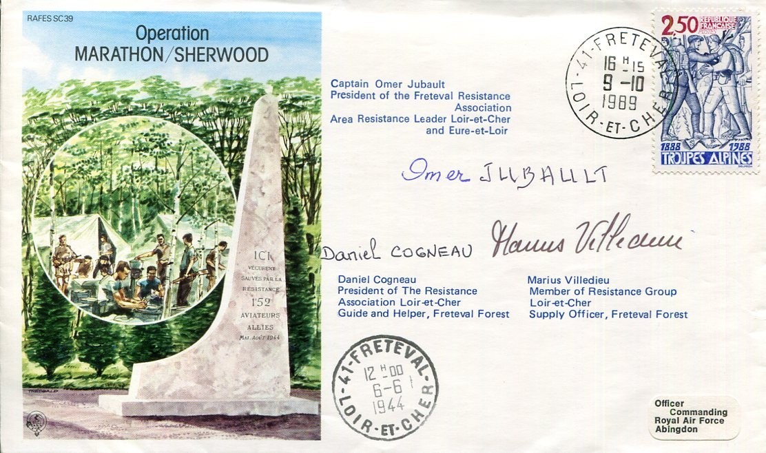 Daniel Congneau Marius Viilledieu French Resistance WWII War Signed Autograph