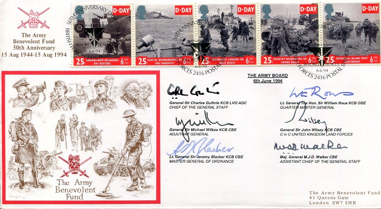 6 British General Charles Guthrie Michael Wilkes Jeremy Blacker Signed Autograph