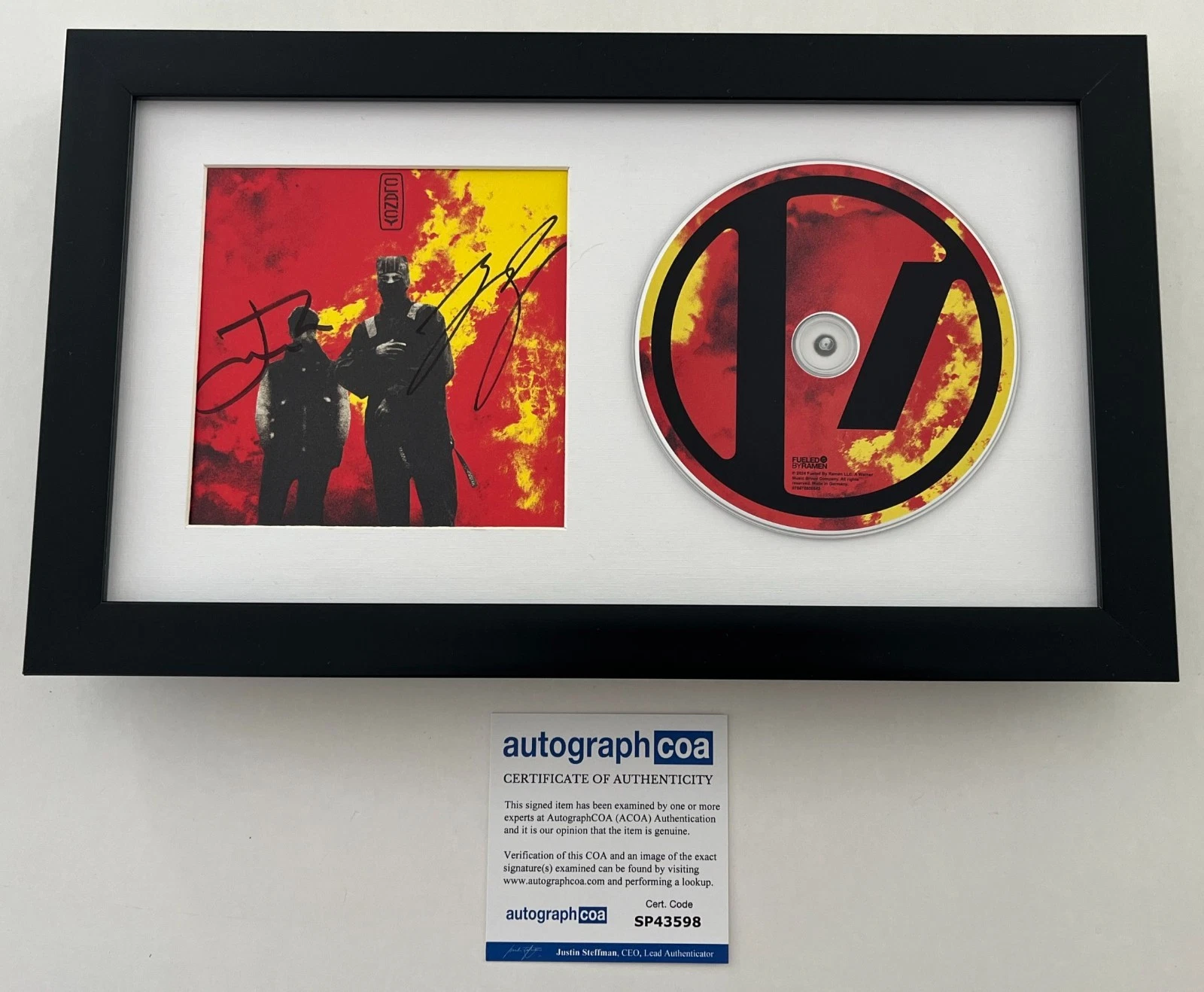 21 TWENTY ONE PILOTS SIGNED CLANCY FRAMED & MATTED CD w/ AUTOGRAPH ACOA COA
