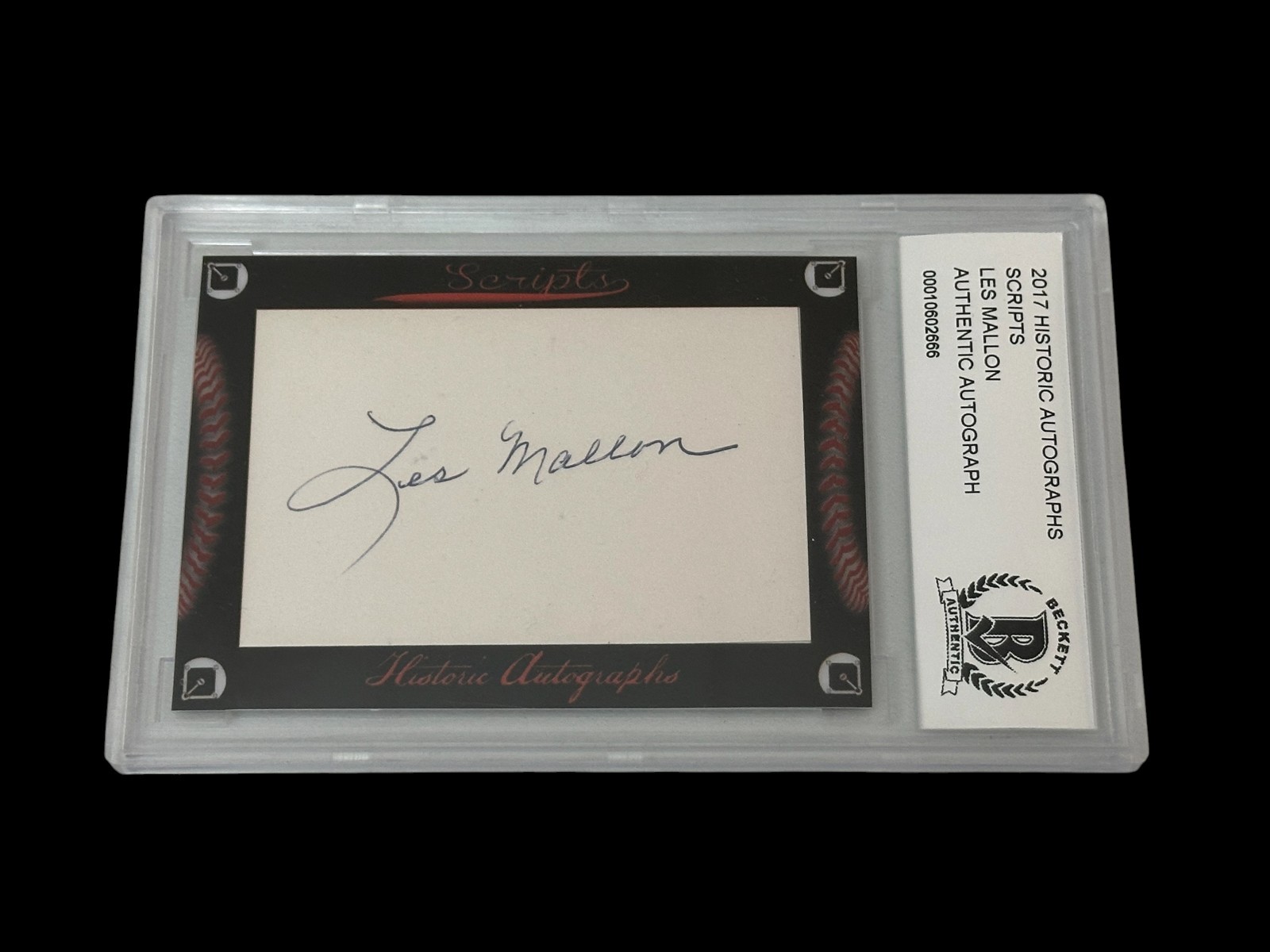 Les Mallon Boston Braves Philadelphia Phill 2017 HA Scripts Signed Autograph BAS