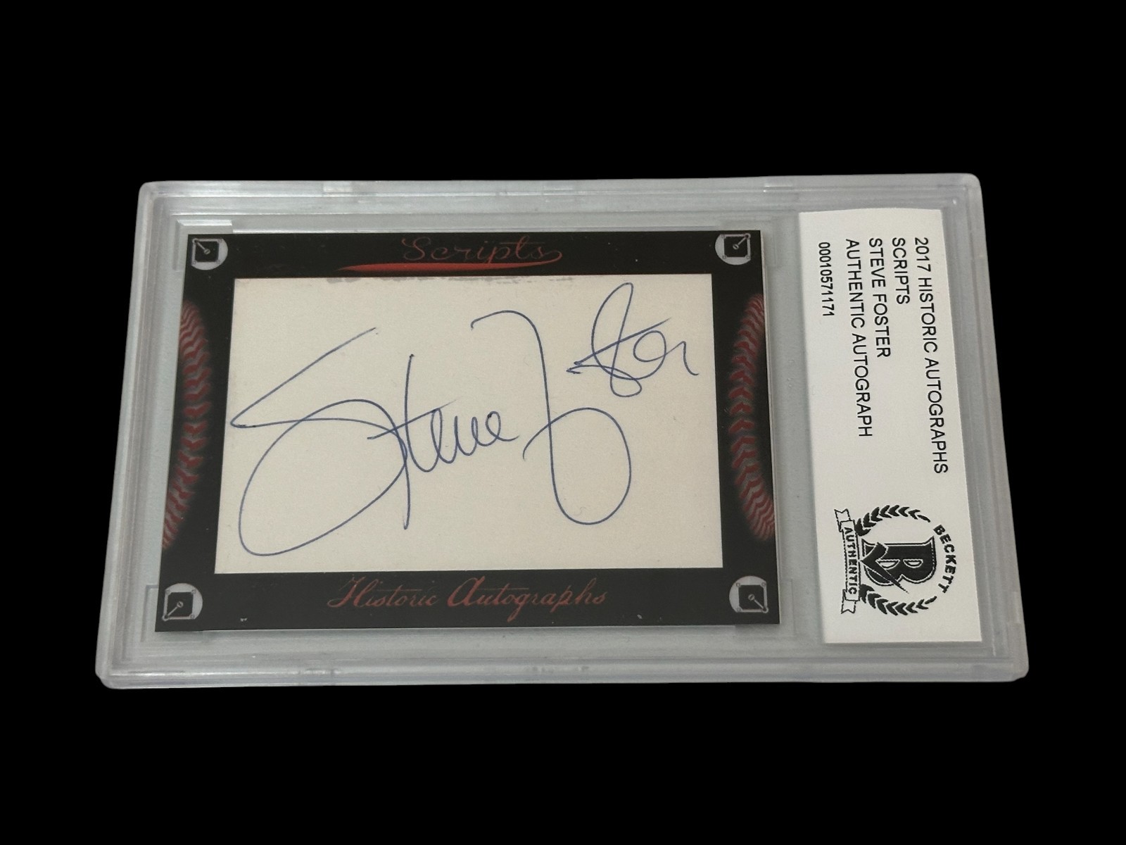 Steve Foster Cincinnati Reds Colora Rockies 2017 HA Scripts Signed Autograph BAS