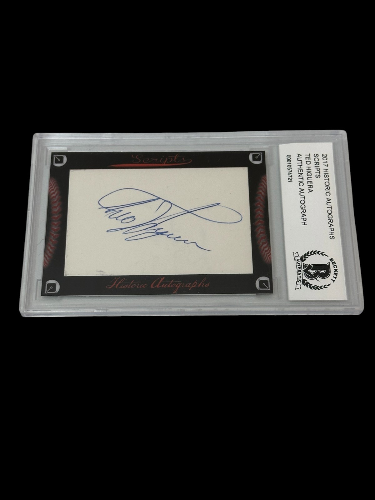 Teddy Higuera Milwaukee Brewers Mexican HOF 2017 HA Scripts Signed Autograph BAS