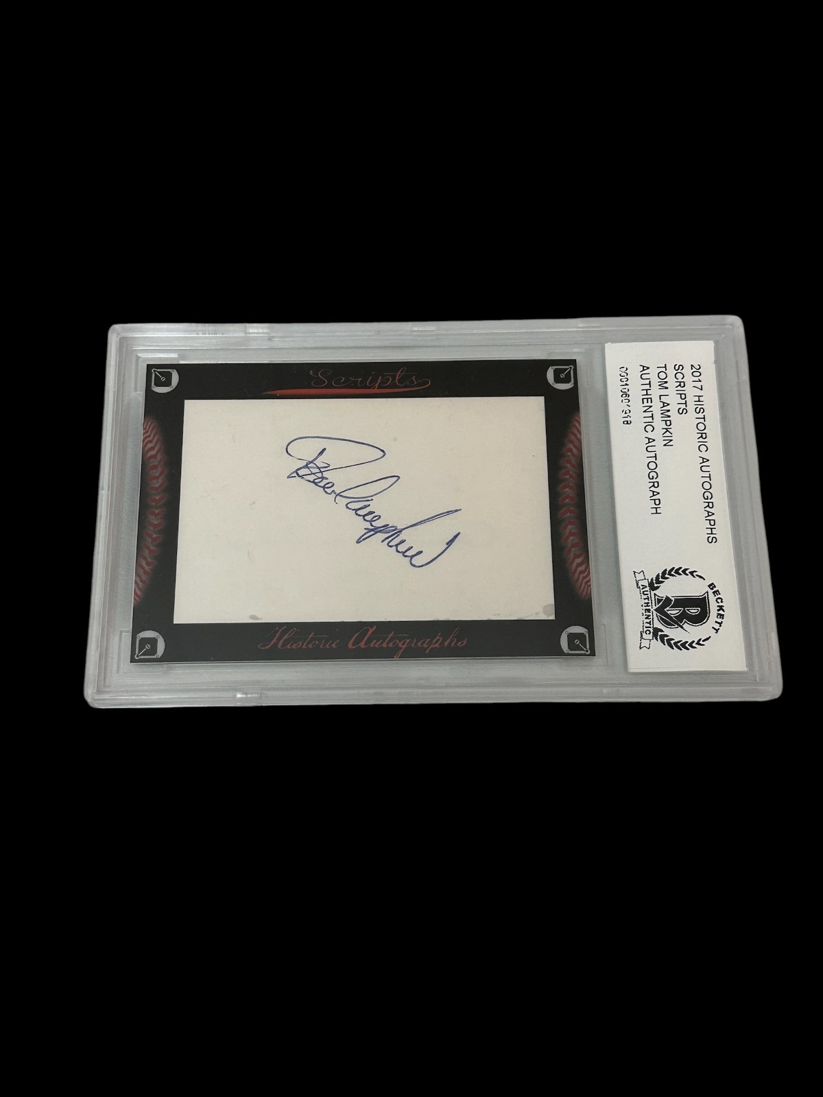 Tom Lampkin San Diego Padres SF Giants 2017 HA Scripts Signed Autograph BAS