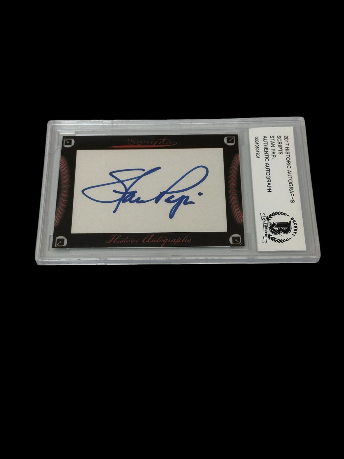 Stan Papi Boston Red Sox Detroit Tigers 2017 HA Scripts Signed Autograph BAS