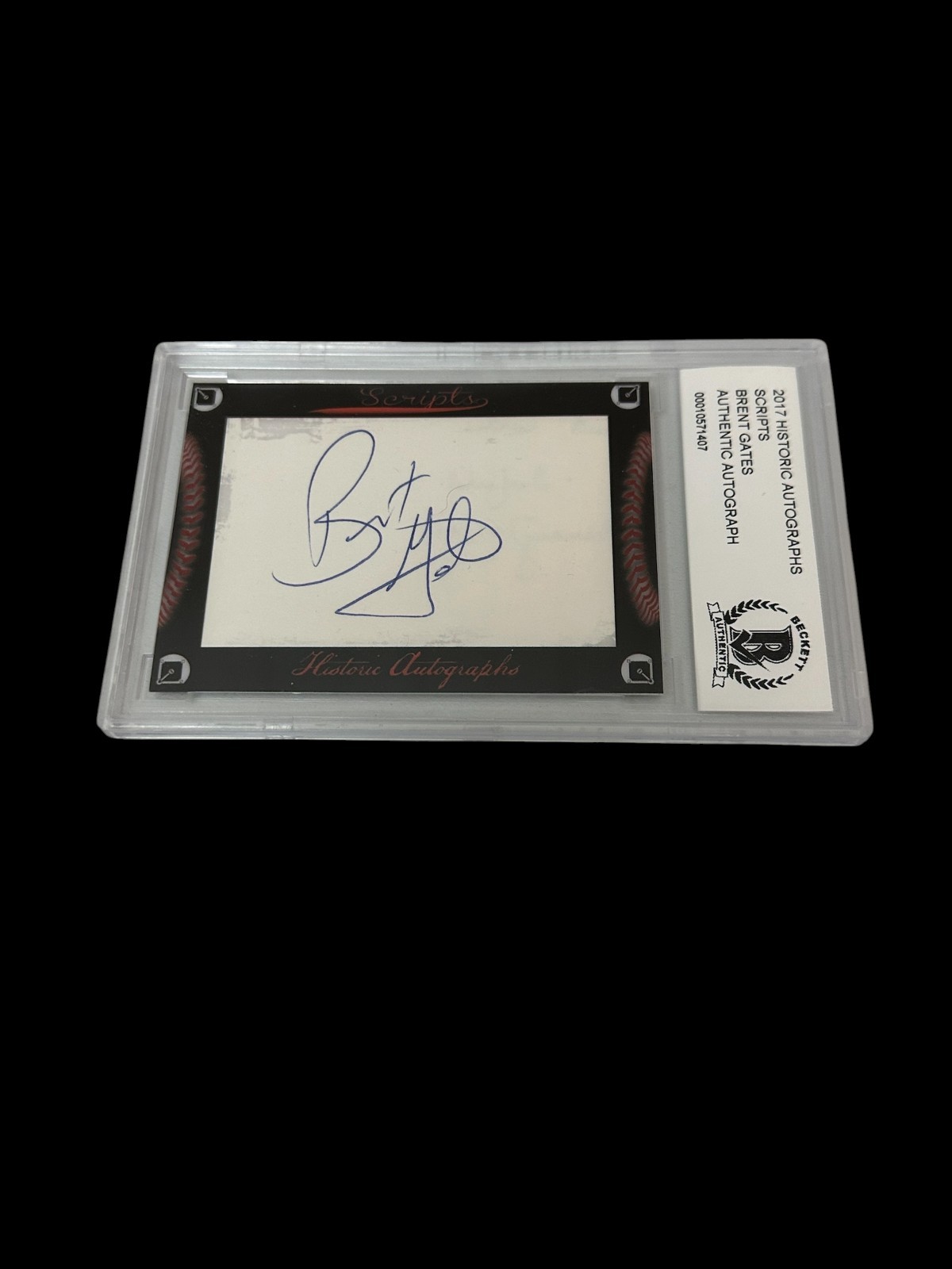 Brent Gates Oakland Athletics Twins 2017 HA Scripts Signed Autograph BAS Beckett