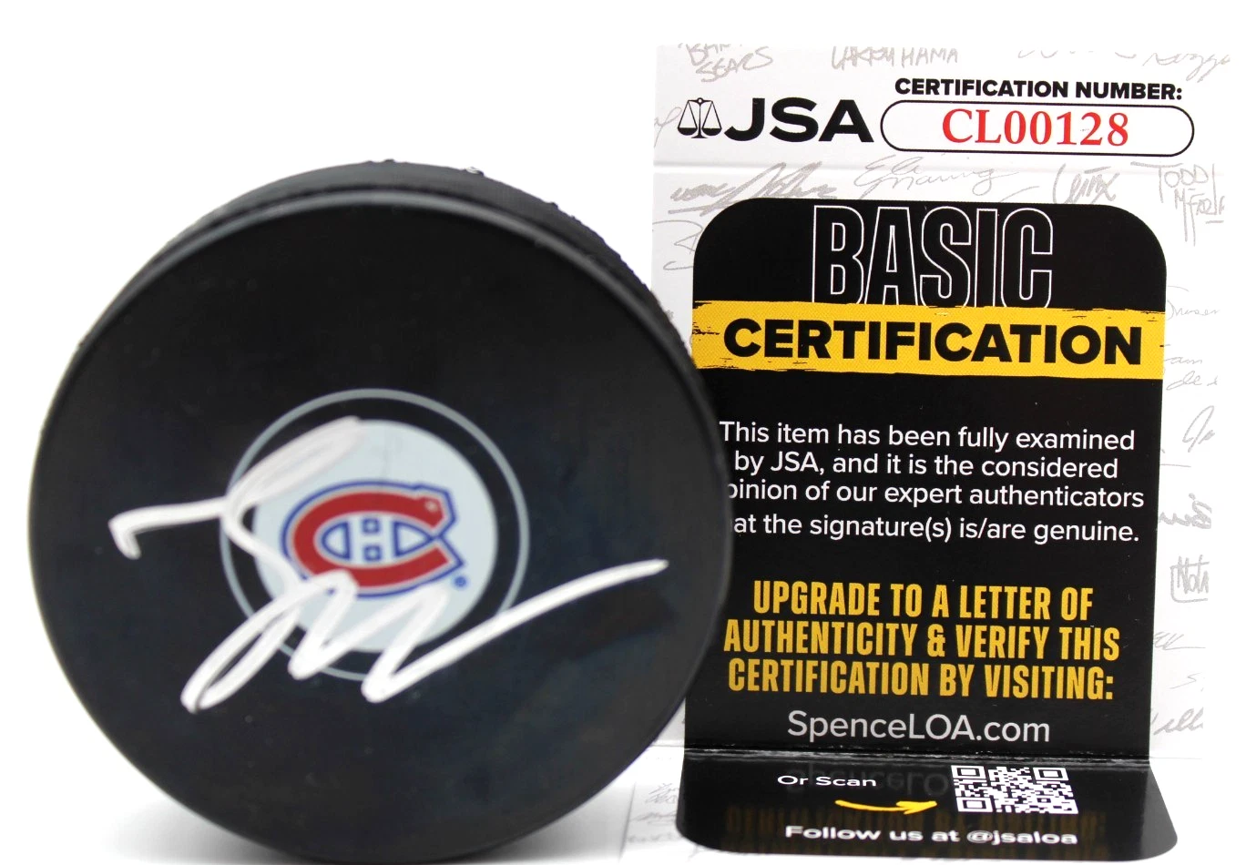 Lane Hutson Signed Montreal Canadiens Hockey Puck w/JSA COA CL00128