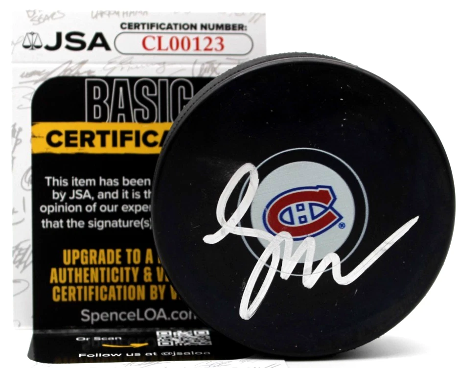Lane Hutson Signed Montreal Canadiens Hockey Puck w/JSA COA CL00123