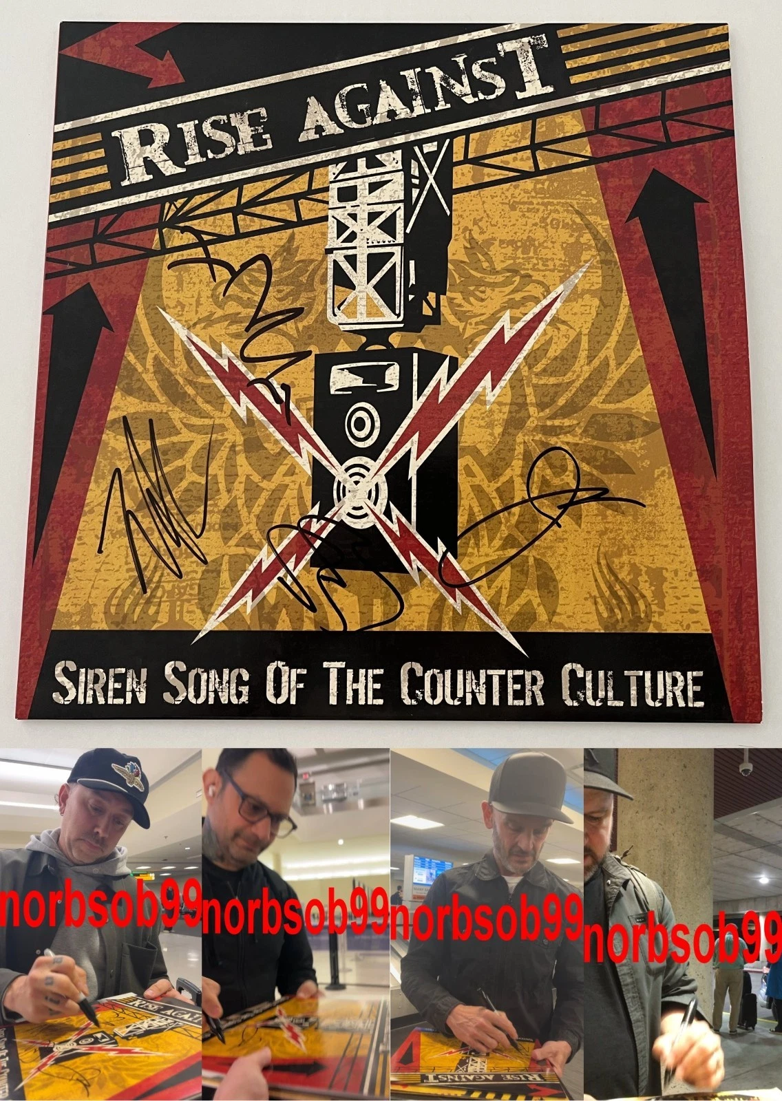 RISE AGAINST SIGNED SIREN SONG OF THE COUNTER CULTURE VINYL ALBUM w/EXACT PROOF