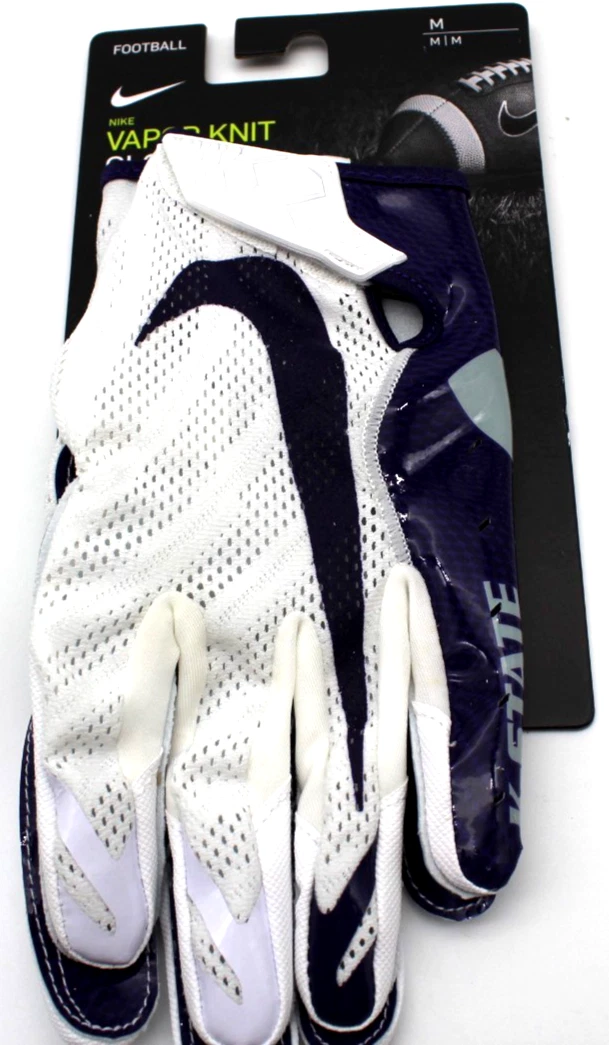 Nike Vapor Jet Magnigrip Football Gloves Kansas State CK0791 Medium White Gray
