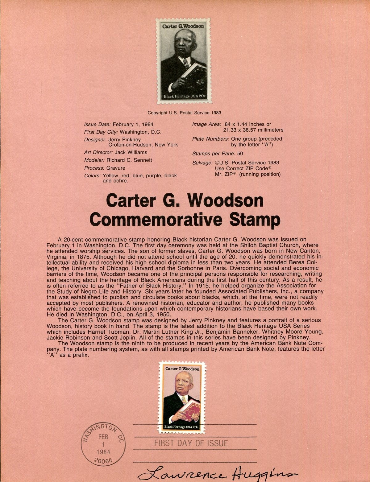 Lawrence Huggins Civil Rights Selma to Montgomery March Signed Autograph FDC She