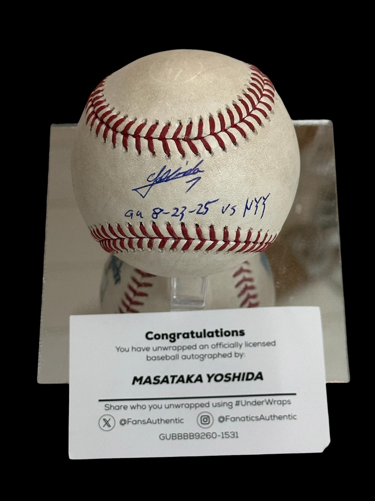 Masataka Yoshida Boston Red Sox Game Used Signed Autograph Baseball MLB Fanatics