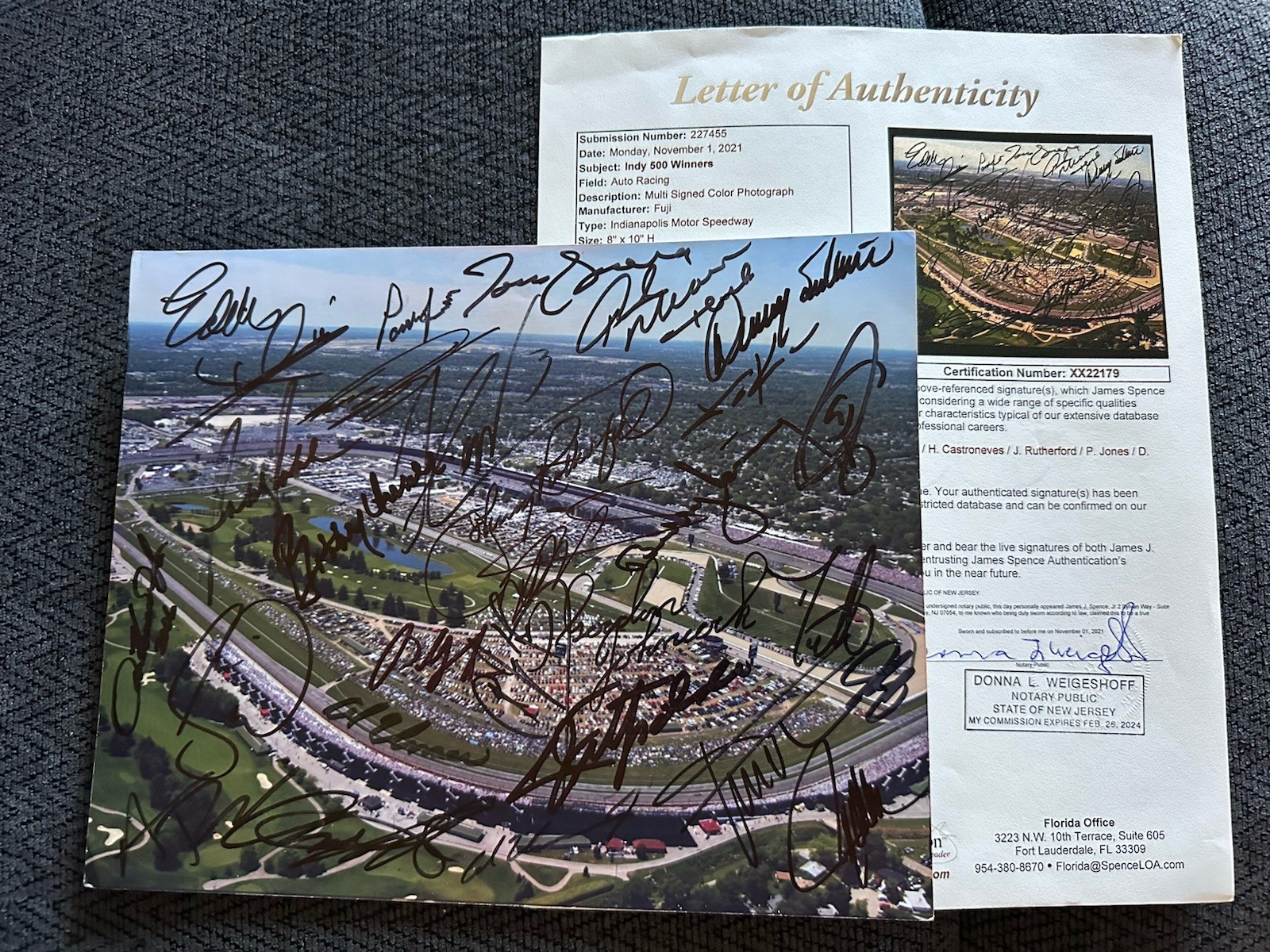 28 Winners Signed 8 x 10 Indianapolis Indy 500 Photo JSA Authenticated LOA COA